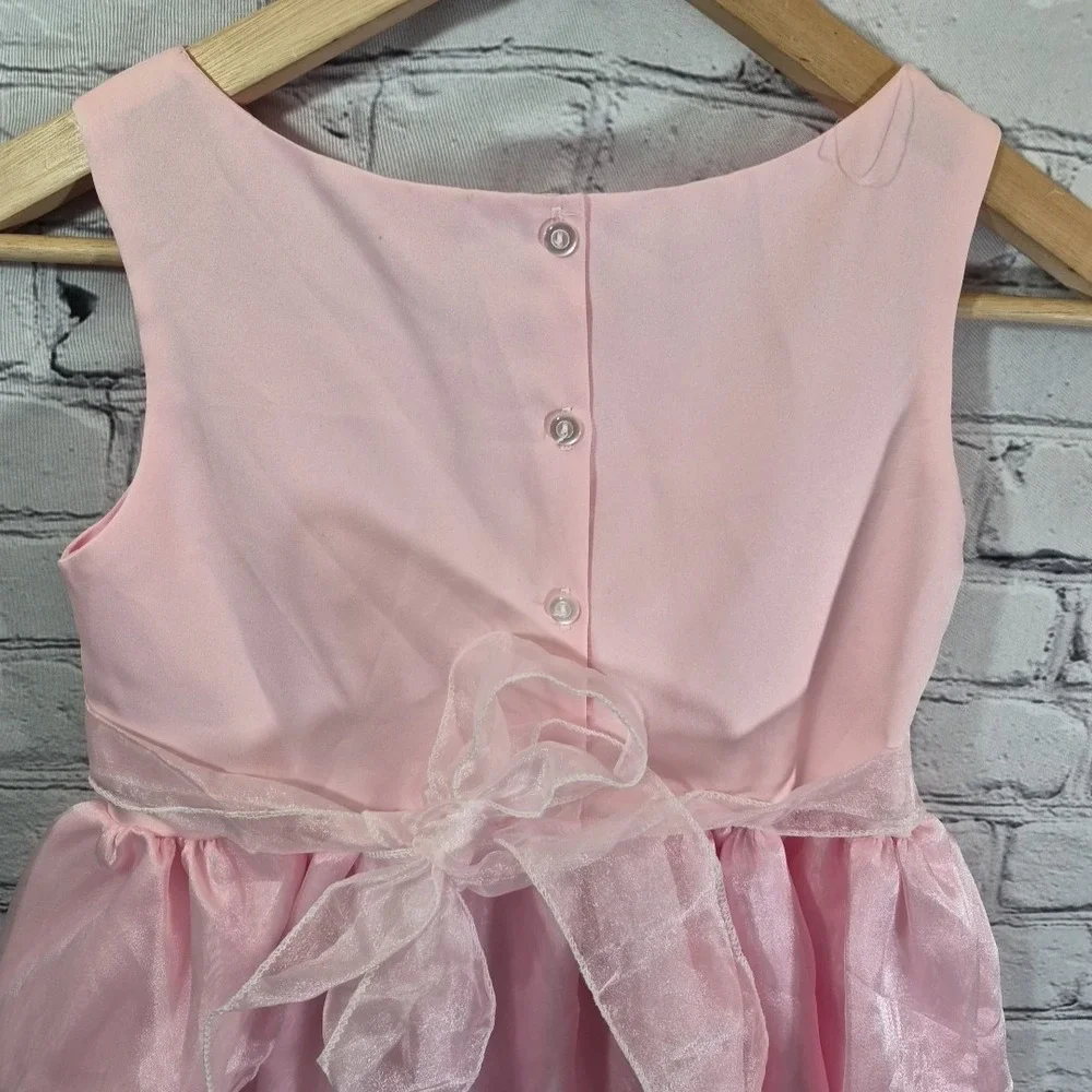 Vintage Butterflyxc Size 8 Pink Princess Ballgown Flower‎ Girl Dress New Flaw